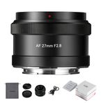 7artisans AutoFocus 27 mm F2.8 APS-C Çerçeve Lens, F2.8 Geniş Diyafram, Destek Otomatik/Manuel Diyafram ve Yüz/Göz Tanıma, Sony FS5/FS7/FS7M2/FS5M2K/A3000/A5000/A6000 (Siyah) ile Uyumlu