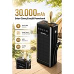 7GO GPW-09 30000mAh Güneş Enerjili Powerbank | PD 22.5W Hızlı Şarj | Dahili Type-C & Lightning Kablo