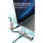 7İn1 4K Hdmi 2Xusb 3.0 Sd Tf Kart Okuyucu Pd 100W Type-C Şarj Çevirici Adaptör