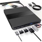 7in1 Harici USB 3.0 ve Type-C Dvd-Rom Dvd-Rw Optik Sürücü, USB ve Type C Kablolu, Pc, Tablet, DVD Player, Desenli Tasarım Ultra Slim CD Rom Okuyucu CV540