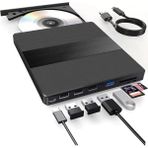 7in1 Harici USB 3.0 ve Type-C Dvd-Rom Dvd-Rw Optik Sürücü, USB ve Type C Kablolu, Pc, Tablet, DVD Player, Desenli Tasarım Ultra Slim CD Rom Okuyucu CV540