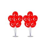 7'li Balon Süsleme Standı Ve Türk Bayrağı Baskılı Balon