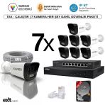7'Li Ip Kamera-Poeli-5Mp-Ultra Hd-4K 1920 Çözünürlük-Sesli-Gece Renkli Görüş-İnsan Ve Plaka Algılamalı Set