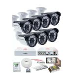 7'Lı Kamera Seti - 5Mp Sony Seculensli 1080P, 6 Atom Led, Full Hd Ahd Güvenlik Kamerası Seti, Gece Görüşlü, Ip66 Plastik Kasa,V1