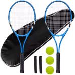 7li Set 27 Inç Yetişkin Tenis Raketi Seti 2 Raket 2 Çanta 3 Top L2 Grip 68 cm Çok Renkli Tek Eb