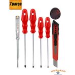 (7'li Set) Tornavida Seti Düz Yıldız Uçlu Maket Bıçağı Bant - Çok Renkli - 4*100