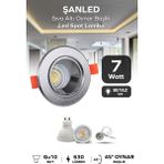 7W Sıva Altı Oynar Başlık GU10 Yuvarlak Krom Kasa Beyaz Işık LED Spot Lamba-1 Adet