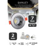 7W Sıva Altı Oynar Başlık Gu10 Yuvarlak Krom Kasa Beyaz Işık Led Spot Lamba 2 Adet