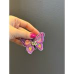 7x6 cm Boncuk Taş Işleme Renkli Kelebek Arma Dikiş Aplike - Yeşil