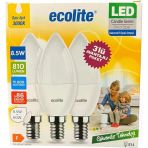 8.5W Led Mum Ampul – E14 Duy, 810 Lümen, 3000K Sarı Işık, 60W Eşdeğer, 3’Lü Paket, Opal Dekoratif Ampul, Dimmer Uyumlu Değil,%86 Tasarrufu, 99X37 Mm (Sarı)