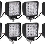 8 Adet 16 Led Off Road Kare Çalışma Lambası Sis Lambası Projektör Gündüz Farı 48 Watt