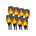 8 Adet Alev Efektli Solar Meşale Lamba Sarı Led Işık Güneş Enerjili Bahçe Aydınlatma Çim Yol Lambası