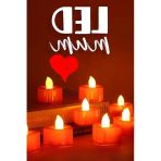 8 Adet Dekoratif Pilli Led Mum Seti, Kalp Kırmızı Renk, 4 Cm Boyut
