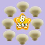 8 Adet Kamelya Kulp Krem Polimer Düğme Kulp Mantar Mobilya Mutfak Dolabı Çekmece Kulbu Kulpları