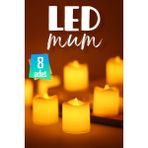 8 Adet Mat Beyaz Mini LED Mum Seti Pilli Dumansız Alevli Ledli Dekoratif Yapay Mum Dekor Işığı - Seçenek 1