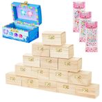 8 adet mini hazine sandığı, boyamak için, hazine sandığı, el işi, çocuk doğum günü, kapaklı ve metal kilitli ahşap sandık, küçük ahşap kutu, ahşap sandık, korsan hazine sandığı, ahşap saklama kutusu