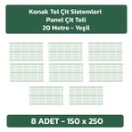 8 Adet Panel Çit Teli 150x250 Cm Yeşil