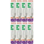 (8 Adet) Şavk 5,5W (37W) Sarı Işık (3000K) E14 Duylu (İnce Duy) Led Kıvrık Ampul