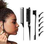 8 adet Sleek Topuz Fırçası, Kenar Fırçası, Saç Tokası Kuaför, No-Trace Ayırma Teli Kuaför, Fare Kuyruğu Tarağı, Saç Fırçası, Kuaför Kadınlar, Bebekler ve Çocuklar için
