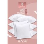 8 Adet Throw Serisi Antialerjik %100 Silikon Elyaf Dolgulu Kırlent Iç Kare Yastık 45x45cm 350gr