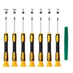 8 adet Torx tornavida seti, Fixinus T3 T4 T5 T6 T7 T8 T10 hassas manyetik Torx tornavida, kaldırma aletli, PS5 PS4 PS3 Xbox One Xbox 360 MacBook PC ile uyumlu