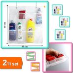 8 Cepli Askılı File Mutfak Banyo Düzenleyici + Kapaklı Buz Kalıbı Yapışmaz - 2li Set K9S4T1