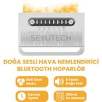 8 Farklı Doğa Sesli Hava Nemlendirici Bluetooth Hoparlör Difüzörlü Aromaterapi Rgb Gece lambası - Beyaz