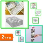 8 Gözlü Akordiyon Çekmece Düzenleyici + Asılabilir Temiz Çorap Düzenleyici - 2Li Set X4x1p1