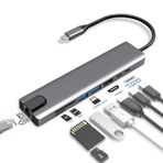8 in 1 Ethernet SD USB Type C Hub HDMI Girişli Macbook Çevirici