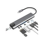 8 In 1 Type C Hub Macbook Pro/air Apple Uyumlu iPhone İpad Çevirici Çoğaltıcı Ethernet Rj45 Sd Tf Usb Type