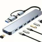 8 İn 1 Usb Çevirici Notebook Macbook Type-C Uyumlu Görüntü Aktarıcı Hub (5365)