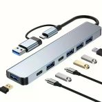 8 İn 1 Usb Çevirici Notebook Macbook Type-C Uyumlu Görüntü Aktarıcı Hub (5433)