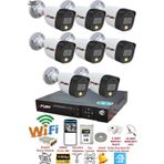 8 Kameralı Gece Renkli 1080P 2Mp Görüntü Full Hd Ultra Led Gece Renkli Güvenlik Kamerası Seti 500GB