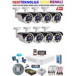 8 Kameralı Gece Renkli 8 Adet Warm Ledli Yeni Nesil 5 Mp Kuruluma Hazır Güvenlik Kamerası Seti