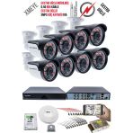 8 Kameralı Güvenlik Kamera Seti - Ekstra Uzun Mesafeli Güçlü, 5mp Sony Lens, 70M Dayanıklı Kablolama, 6 Atom Led, 1tb H.d.d