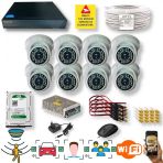 8 Kameralı Set - İnsan Yüz Hareket Algılayan 36Ir Led 5Mp Lens 1080P İç Mekan Güvenlik Kamerası Seti D136b-9008