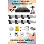 8 Kameralı Set - Yapay Zeka Özellikli Gece Renkli Sesli Fullhd 5mp Lensli 9 Warm Ve Çakar Ledli Güvenlik Kamerası Seti 5909ws-9008
