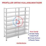 8 Katlı Duble Galvaniz Çelik Raf - Depo, Arşiv, Kiler, Dosya, Market Rafı 43X60 Cm 100 Cm 0.70 Mm