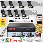 8 li Sesli Araç İnsan Yüz Tanımalı Hareket Algılayan 5 MP Lens 9 Warm Led Gece Renkli Kamera Seti 5909WS