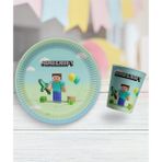 8 Li Tabak Bardak Minecraft Temalı Doğum Günü Parti Süsü Malzemeleri