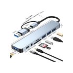 8 Li Type-c Çok Portlu Usb Hub Usb 2.0/3.0, 3.5 Mm Ses Çıkışı, Tf/sd Kart Okuyucu Çoklayıcı Adaptör