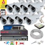 8 li Yapay Zeka Destekli 5 MP 1940P Görüntü POE Bağlantılı 48 Ir Led Gece Görüş IP Kamera Seti 748POE