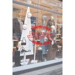 8 Mart Dünya Kadınlar Günü Cam Vitrin Sticker, Zarif Taç Desenli, 60 cm (Kırmızı)