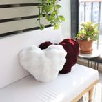 8 Mart Kadınlar Günü Hediye Kırlent Kılıfı Seti, 2 ADET, Peluş Kalp Şeklinde Yastık Kılıfı Set, İkili Kalp Şeklinde Kırlent Kılıf Seti, 8 Mart Hediye (Bubble ikili set)