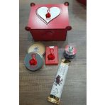 8 Mart'ta Özel Kırmızı Ahşap Kutuda Metal Kokulu Mum& Işıklı Küre&Sprey Kolonya&Çikolata DŞLS665353656363