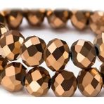 8 mm 5 Dizi Gold Kristal Boncuk Tesbih Boncuğu