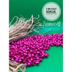 8 mm Ahşap Boncuk (50 Gram 175 Adet) Delik Çapı 3mm Makrome Takı Bileklik Tahta Yuvarlak - Fuşya