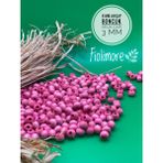8 mm Ahşap Boncuk (50 Gram 175 Adet) Delik Çapı 3mm Makrome Takı Bileklik Tahta Yuvarlak - Pembe