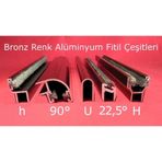 8 Mm Alüminyum Cam Balkon Fitil Bronz Renk H, H, 90°, U
