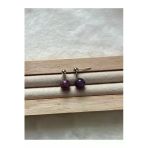 8 Mm Ametist Taşı Gümüş Kaplama Top Küpe
